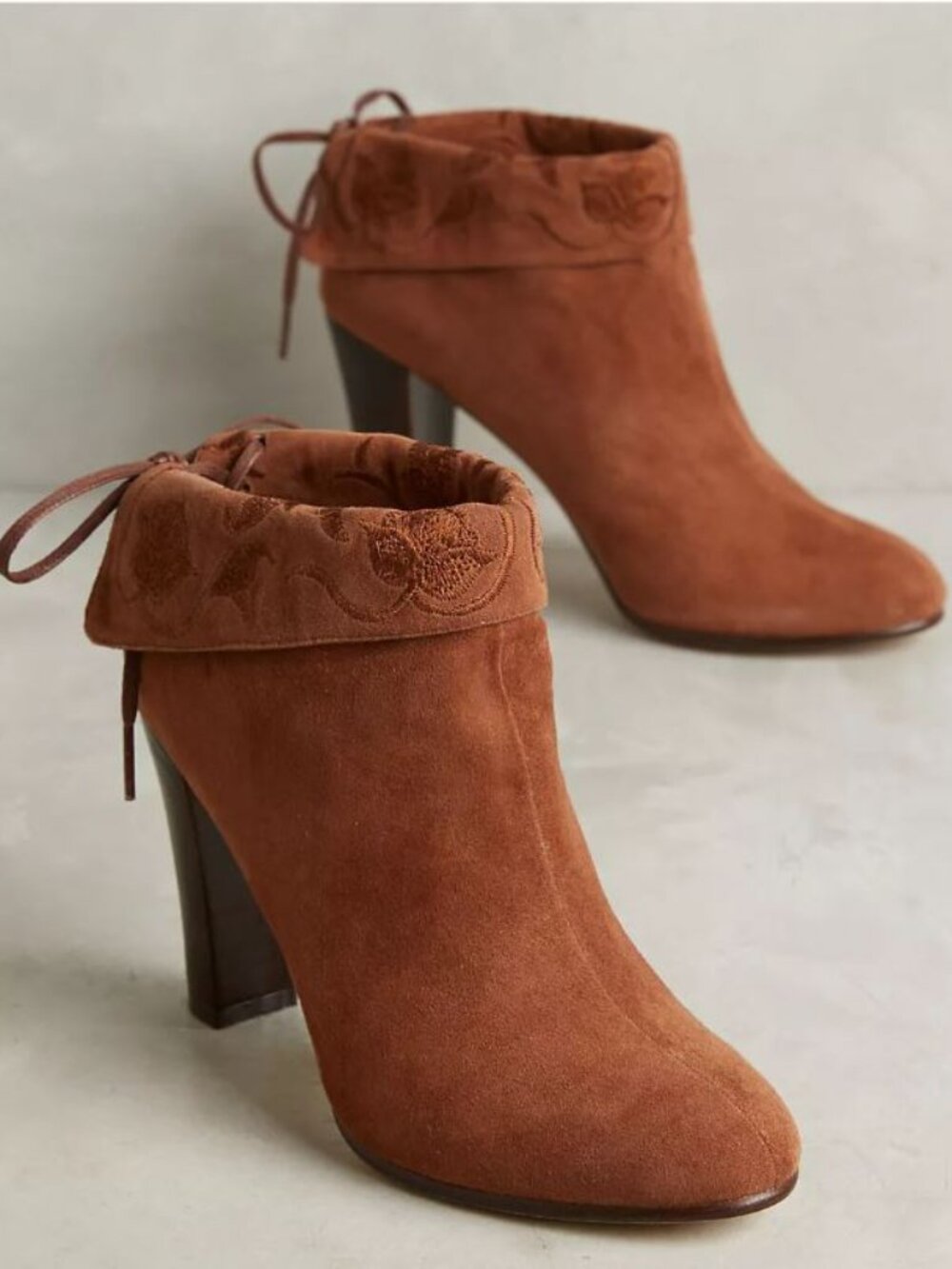 Huma Blanco Morena Suede Embroidered Boots in Chocolate – Size 9/39 EU